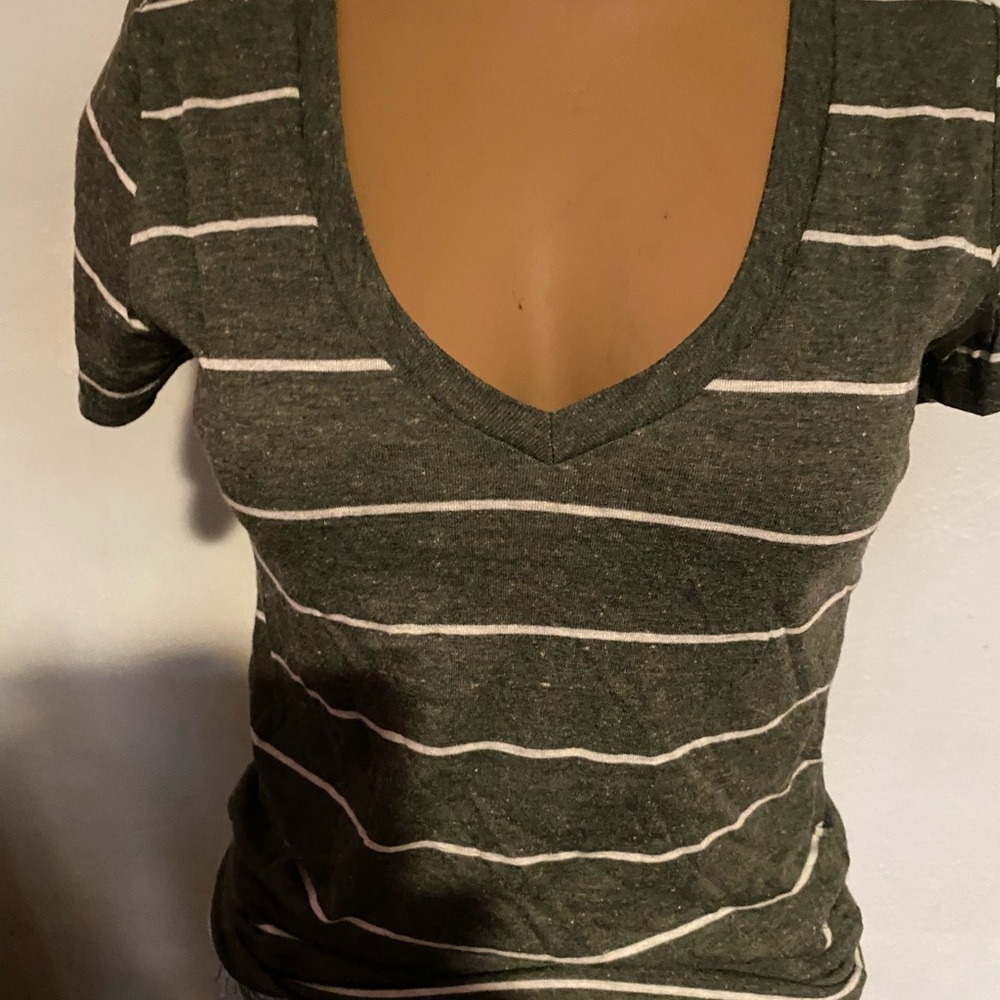 Striped V-Neck Women's Top